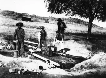 Goldwaschen in Johannesburg, ca. 1900
